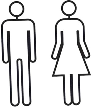 Targhetta WC Adesiva 1 Paio Sciedo Igienico Acrilico Nero Adesivo Simbolo Uomo/Donna Cartello Bagno per Uffici, Centri Commerciali, Locali Pubblici Facile Installazione