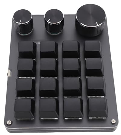 Annadue Makro -Tastatur, 16 Makro - Gaming Tastatur, Benutzerdefinierte, Kabelgebundene Programmierbare Zum Kopieren von PS Grafiken (Black)