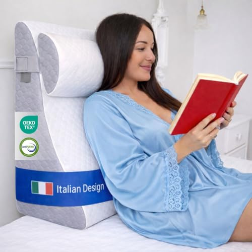 Ritalia® Keilkissen 60x60x30 cm | Rückenkissen Bett und Venenkissen | Ergonomisches Sitzkissen Bett mit Rückenstütze, Ideal als Wedge Pillow für Schlafen und Erhöhung der Matratze