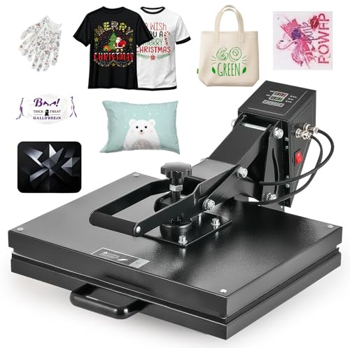 CREWORKS 40x50 CM Presse à Chaud pour T-Shirt 2000W Machine de Presse de la Chaleur Sublimation Transfert de Textile Polyvalente