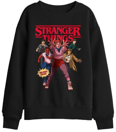 Stranger Things Final Stand Comic Kids Sweatshirt, Black