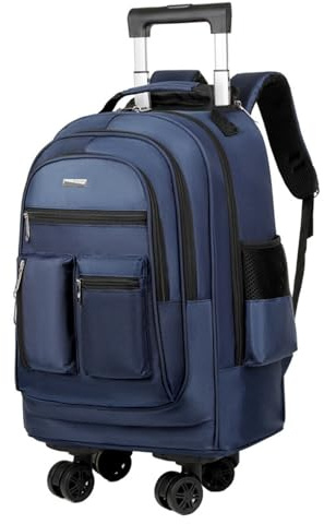 FANDARE 35L Trolleys para portátiles Maletín para 15.6 Pulgadas Laptop 2 en 1 Mochila con Ruedas Trolley de Viaje Bolsa con Ruedas Hombre Maletines Bolso para Negocio Trabajo Maestra Azul