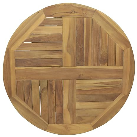 AXI Sari Lazy Susan Drehteller aus Teak Holz Ø 80 cm | Serviertablett rund aus Teakholz | Rundes Drehtablett ideal für Getränke, Kuchen und Torten