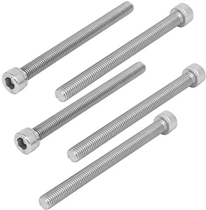 sourcing map sourcingmap® M10 x 120mm Acero inoxidable 304 tornillos allen DIN912 5pcs