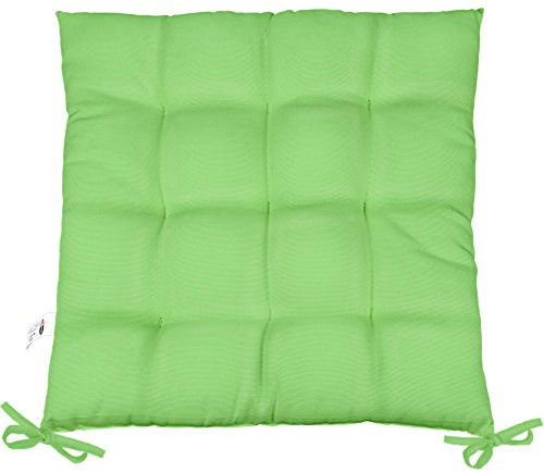 CelinaTex Yoyo Sitzkissen 40 x 40 cm grün Gartenstuhlkissen mit Bänder Sitzauflage Garten Balkon Terrasse