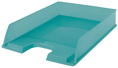 Esselte Briefablage, Stapelbarer A4 Papierablageordner für Dokumente, Kataloge, Broschüren und Zeitschriften, Für Zuhause/Büro, Zur Schreibtischorganisation, Colour'Breeze Serie, Blau, 626274