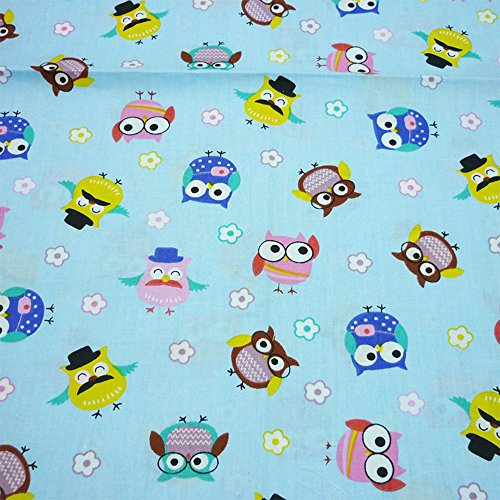 Ein Stück 50x160 cm Nette Bunte Eule Gedruckt 100% Baumwollgewebe für Baby Bettwäsche Textil Patchwork Quilt Nähen Stoff Durch Meter