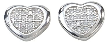 Gerry Eder Ohrringe 01.1173 Damen Ohrstecker Herz Silber Weiß Zirkonia