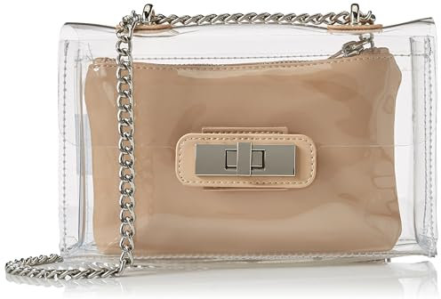 Steve Madden Damen Scene Clutch Crossbody Bag, Transparent, Einheitsgröße