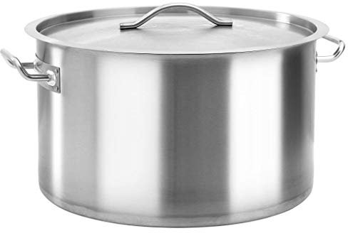 vidaXL Marmite Soupe Ragoût Sauce Cuisine Restaurant Hôtel Usage Domestique Maison Intérieur Durable Robuste 44 L 45x28 cm Acier Inoxydable