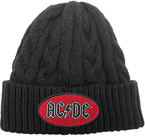 AC/DC Oval Band Logo Cable Knit Mütze Beanie One Size