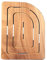 Castelmerlino Caillebotis de douche en contreplaqué Okumè marine 74,5x55 cm coin gauche arrondi pour douche 90x70 cm