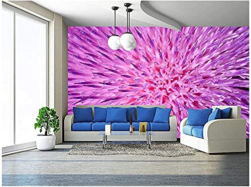 ZHEN WALLPAPER Background of Thistle Flower Closeup - Removable Wall Mural*400cmx280cm(157.4x110.2inch)