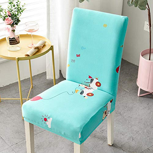 HNDXLHH Stuhlhussen 2er Set Mintgrüner Cartoon Hussen Für Stühle Universal Stretch Stuhlbezug Moderne Stuhlhusse Protector Stuhlüberzug Für Hotel Zeremonie Bankett Hochzeit Party