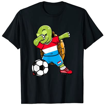 Dabbing Schildkröte Luxemburg Fußball Luxemburg Flagge T-Shirt