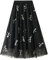 SotRong Überlagerter, mehrlagiger Tüllrock für Damen, elastischer, hoch taillierter A-Linien-Midirock, Mesh-Chiffon-Faltenrock mit Blumendekoration, M-schwarz, Einheitsgröße