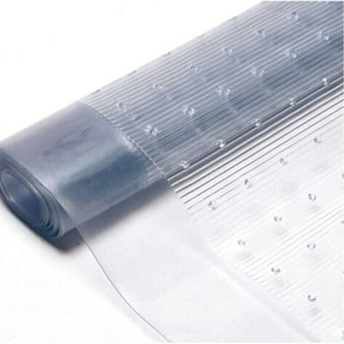 Q & H Clear Vinyl Plastic Carpet Protector - Floor Mat Runner Area Rug Waterproof - Thick Film Roll Guard Non-Slip Grippers Heavy Duty - Home Kitchen Hallway Office 1m - 8m x 27'' (4m x 27 Inches)