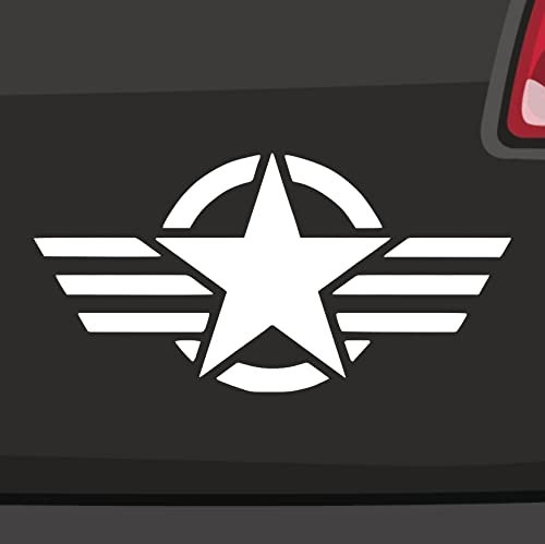 Star'n'Stripes Aufkleber - USA Military Air Force Stern Armee - 6 Größen, 21 Farben - Made in Germany - Stickerfreaks - ORACAL - Weiß - Vinyl - Matt - Outdoor - Militärisch - Dekorationsaufkleber