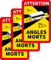 Prolac Warnaufkleber Angles Morts – Toter Winkel für LKW und Wohnwagen, Auto Etiketten selbstklebend 25 x 17 cm, Aufkleber Wohnmobil (Busse und Wohnmobile) – 3 Stück