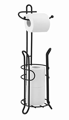 SunnyPoint Support de Rangement pour Rouleaux de Papier Toilette avec réserve, la Zone de réserve a Assez d'espace pour Stocker des Rouleaux de Papier Toilette (Noir)