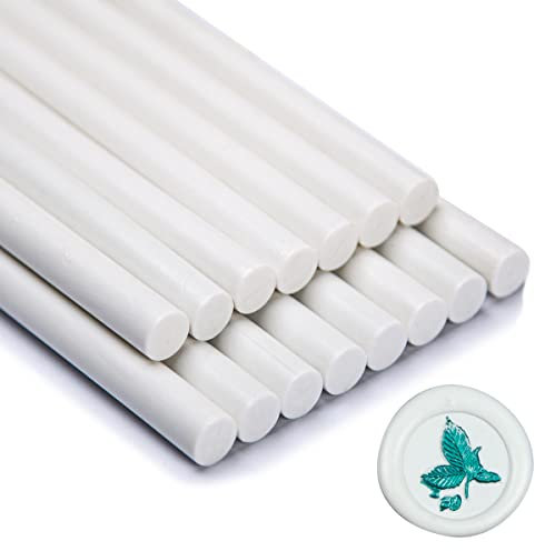 Wachssiegel Stock, Zifospy 15 Stück Klebepistole Wachs Siegel Stock für Siegellack, Siegellack Stock für Hochzeitseinladungen, Karten, Umschläge (White)