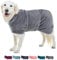 Lucky Paws® Hundebademantel – doppellagiger, Ultra-absorbierender & luxuriös weicher Bademantel Hund – Hunde in Minuten trocknen – Hundehandtuch & Hunde Bademantel in 1 (XXL, Grau)