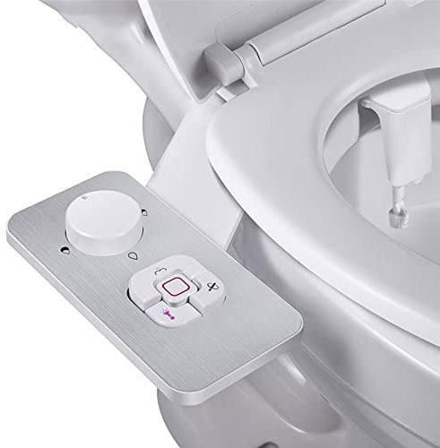 Ultradünnes Bidet Minimalistisches Bidet mit Nicht elektrischen Doppeldüsen (Vorder- und Hinterreinigung) Einstellbarer Wasserdruck, Süßwasserbidet-WC-Sitzbefestigung