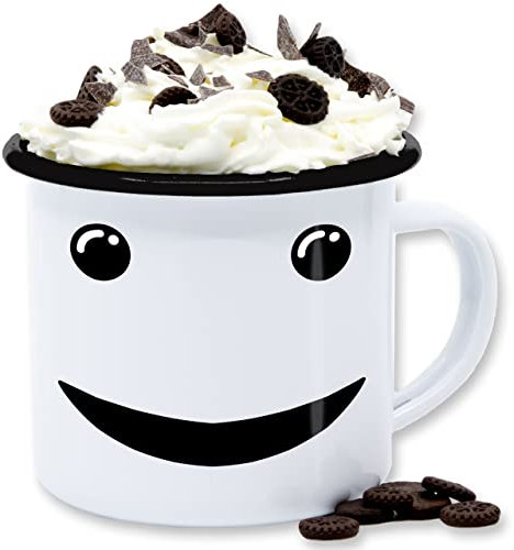 Emaille Tasse Blechtasse - & Fasching Tassen - Schoki Partner Kostüm - Schoki und Milky Outfit Karneval Faschingsumzug Schokoriegel Schokoladenriegel - 300 ml - Weiß Schwarz - fasching- carnevale