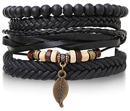 LAECCO Leather bracelet Norse Vikings Axes Wrap Bracelets Men Hammer Camping Paracord Survival Rope Wristband Amulet Handmade Male Jewelry Gifts