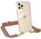 EAZY CASE Handykette - Verstellbarer Trageriemen kompatibel mit iPhone 12 Pro Max, Handytaschenband, Handykordel mit Phone Case, Ersatzgurt für Ketten, Orange/Grün - Haken Gold