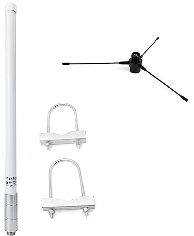 VHF Fiberglass 17” Ham Radio Base Antenna with Ground Plane Kit, 136-174mhz SO239 Connector for Mobile Transceiver, HT, Repeater, Scanners, Marine VHF Radios