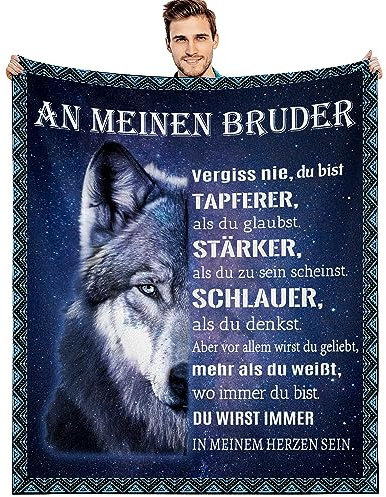 G-dake Geschenk für Bruder, An Meinen Bruder Decke mit Spruch, Bester Bruder Geschenk Geburtstag Geschenkideen, Flauschige Kuscheldecke 150x200cm
