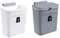 2P*Poubelle Suspendue Cuisine avec Couvercle, Poubelle Murale Cuisine, Poubelle Camping Car Suspendu pour Portes d'armoires Placard Salle de Bain(Gris+Blanco)