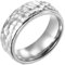 Ring Männer Edelstahl, Herren Verlobungsring 8MM Comfort Fit Ring mit Hammerschlag-Muster Hochglanzpoliert, Silber, Größe 70 (22.3)