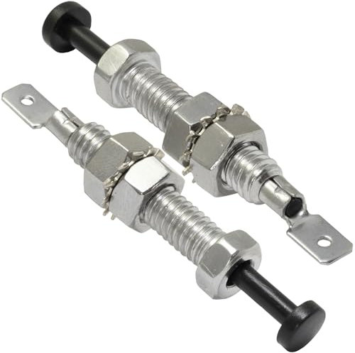 AERZETIX - C69368 - Juego de 2 Contactores interruptores sensores de capó puerta maletero para sistema de alarma auto coche - rosca M8 - en metal y plástico - seguridad botón