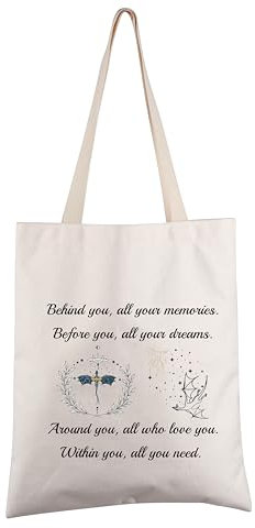 FEELMEM ACOTAR Inspired Gift Behind You All Your Memories Canvas Tote Bags ACOTAR Merchandise