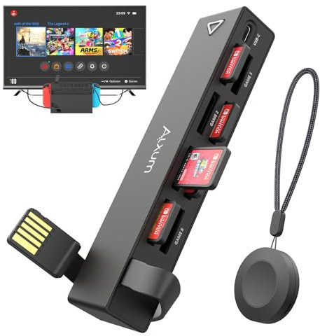 Alxum 8 IN 1 Switch Game Card Reader,Upgraded Version Switch Game Switcher mit Fernbedienung Online Switching 8 Spiele,Multi Game Card Switcher für Nintendo Switch/Switch OLED (8 Spiele Switching)