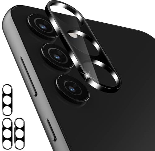 imluckies [3 Pièces Caméra Arrière Protecteur pour Sansung Galaxy S24 & S23 & S23 Plus Verre Trempé 9H, Anti-Rayures Protection Camera Objectif, Installation Facile, Noir