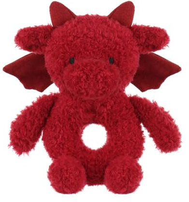 Apricot Lamb Drache Weiche Plüsch Rassel für Jungen und Mädchen, Plüsch gefüllte Tier Rassel Spielzeug für das Neugeborene, 0-3 Monate, 0-6 Monate und darüber, 17cm