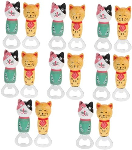 TOPBATHY 16 Pz Apribottiglie Gatto in Legno Apriscatole Di Birra Anello Apri Birra Apribottiglie Birra Da Parete Apribottiglie Magnetici Apribottiglie Da Barista Di Legno Isola Di Bali