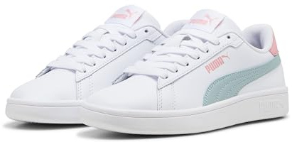 Puma Puma Smash 3.0 L JR, Unisex Sneaker, Puma White-MODERN Mint-PINK Fruit,