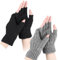 patinadrift 2 Paar Strick Fingerlose Handschuhe Warme Handschuhe Ohne Finger Handschuhe ohne Fingerkuppen Handschuhe Fingerlos für Herren und Damen Radfahren Klettern Laufen Ski (Schwarz/Grau)