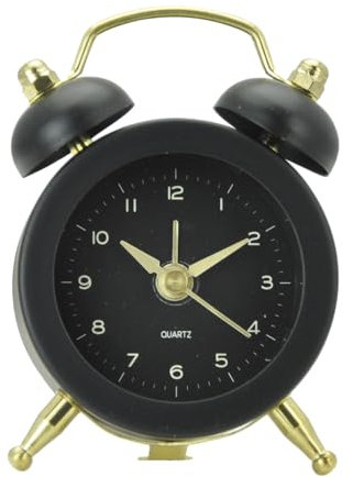 Technoline Modell GS, eleganter mini Wecker, nur 5 cm groß, perfekt für unterwegs, schwarz-Gold