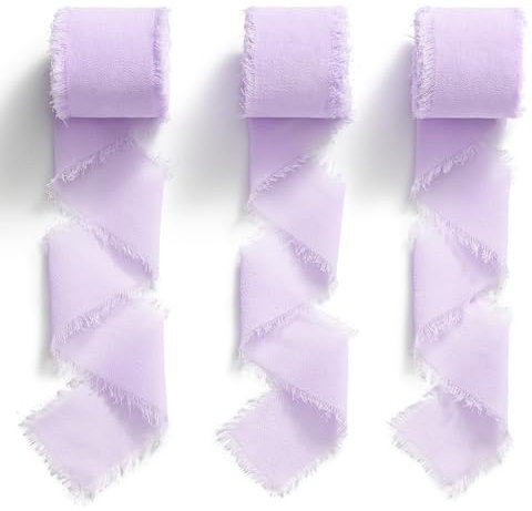 Chiffonband Schleifenband Hellviolett, 38mm x 19,2 m MORSUNBELA Geschenkband Dekoband, Geschenk Schleifenband, Dekoration Stoffband für Hochzeit Party Muttertag Geburtstag Geschenke - 3 Rollen