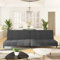 HEFZGDB Schlafsofa 2-Sitzer Dunkelgrau Samt Balkon Sofa Gartenmöbel Lounge Sofa Outdoor Geeignet für Terrasse, Pool und Garten.
