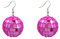 Discokugel Ohrringe, 1 Paar Mirror Ball Earrings Disco Ball Ohrringe 70s Glitzer Kugel Ohrringes Hängend für Mädchen Damen, Disco Kostüm, 70er Jahre Accessoires (Lila)