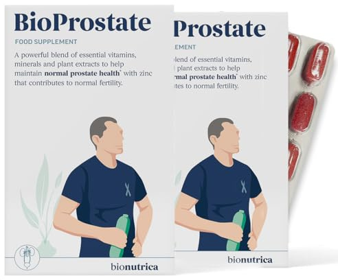 BioProstate- Ultimate Prostate Support | Blend with Pumpkin Seed, Maca Root, Nettle Leaf, Zinc, & Vitamin B6. Cranberry for Men's Health- Gluten-Free Pack of 2