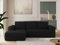 MKS MEBLE Sofa mit Schlaffunktion - Ecksofa mit Schlaffunktion und Bettkasten - Sofa 3 Sitzer - Schlafsofa - Couch - Schlafsofa mit Bettkasten - Trentino L - Schwarz Boucle - Links