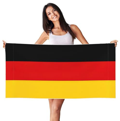 GaxfjRu Strandtuch mit Deutschland-Flagge, Badetuch, Badetuch für Reisen, Camping, Sport, Pool, schnell trocknend