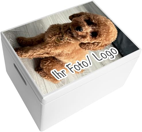 Creative Deco Weiße Personalisierte Geschenke Fotogeschenke Holzkiste | Dein eigenes Foto und Bild Individuelles Geschenk JGA | Geschenkkiste Geschenkbox Für Frauen, Männer, Paar | 40 x 30 x 24 cm